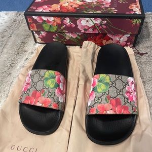 Gucci floral slides